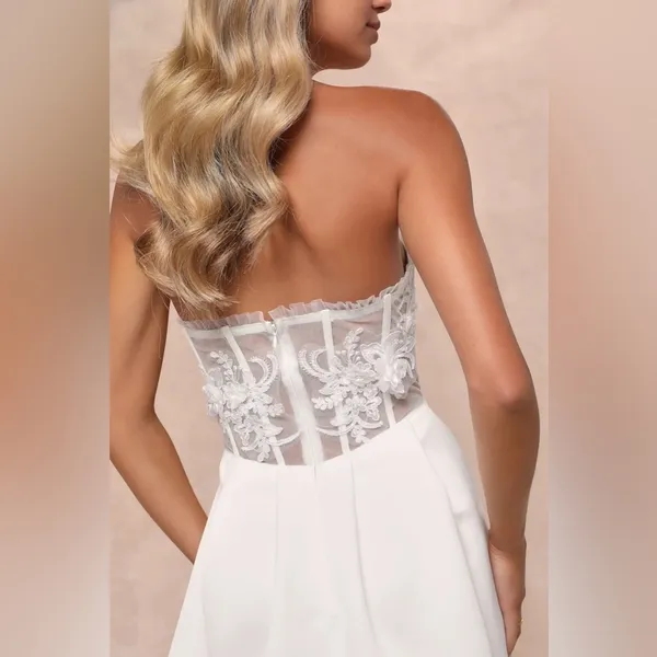 Lulus Eternal Gratitude White Floral Embroidered Strapless Maxi Dress - Image 3