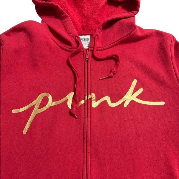 Victoria’s Secret PINK Full Zip Hoodie With Gold Foil - Image 6