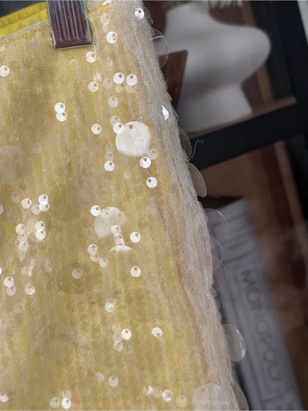 Sequins discs mini skort butter low rise bodycon shorts skirt micro stretchy - Image 8