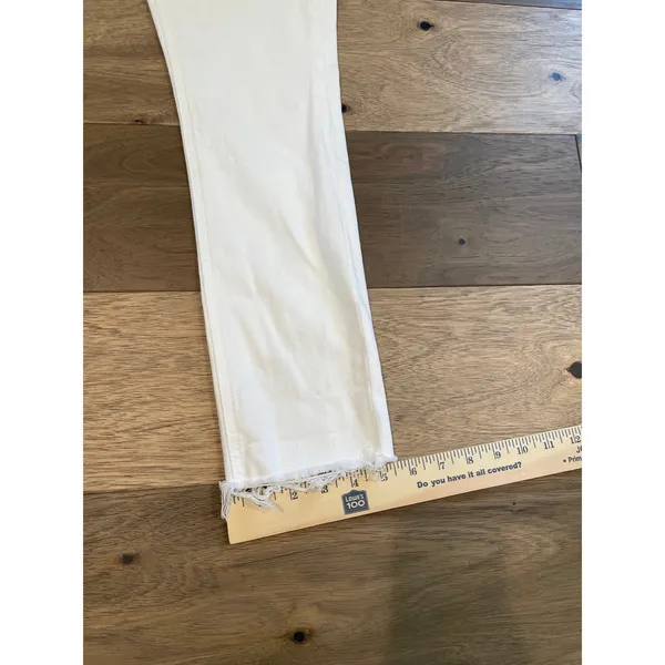 Express Jeans Cropped Denim Legging Size 8R Mid Rise Frayed Hem - Image 9