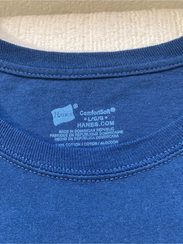 Hanes Game Day Football Bow Graphic Tee Navy Blue Large - Image 5