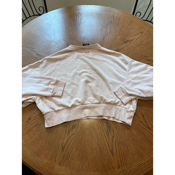 Nike Womens Sportswear Cropped Crewneck Sweatshirt Pink Embroidered Logo XS - Image 7