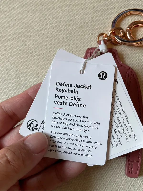 Lululemon Define Jacket Keychain - Dusk/Rose Gold - Image 4