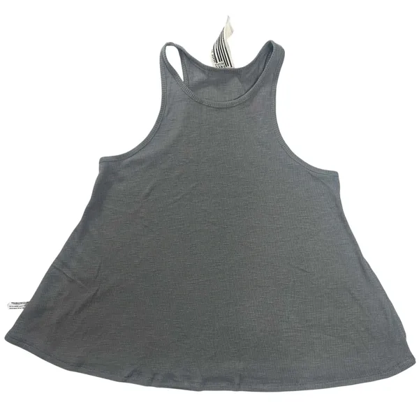 Free People Ribbed Swing Tank Gray Flowy Flare Stretch Casual Top Size XS - Image 6