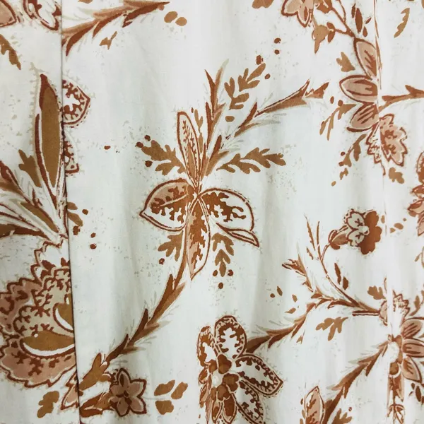 Abercrombie & Fitch cream and brown print puff sleeve floral maxi dress. M - Image 4