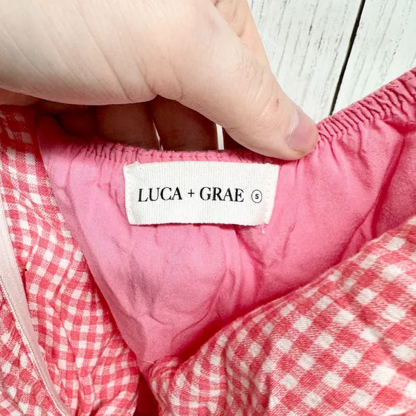 Luca + Grae Romper Women Cottage Small Red Gingham‎ Plaid Tie Front Sleeveless - Image 5