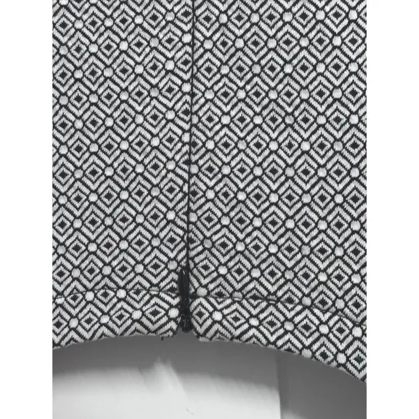 LOFT Black White Geometric Double Knit Jacquard Dress 8 - Image 7