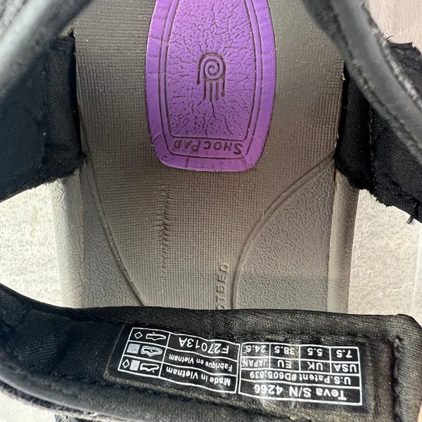 Teva Tirra Sandals Women 7.5 Black Gray Strappy Adjustable Hiking Comfort Sporty - Image 15