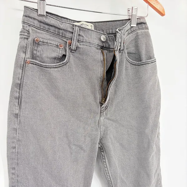 Abercrombie & Fitch Ankle Straight Womens Jeans Sz 26 Gray Y2K Grunge 90s Indie - Image 4