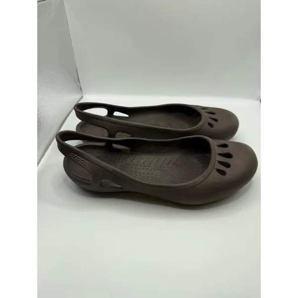 Crocs Kadee Slingback Ballet Flats Womens Size 9 Brown Comfort Slip On Shoes - Image 4