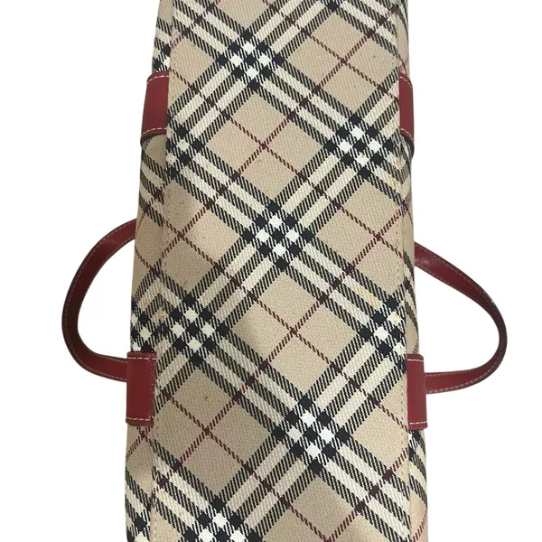 Vintage Burberry Blue Label Tote Hand Bag Nova Check Purse 12x8.5 - Image 7