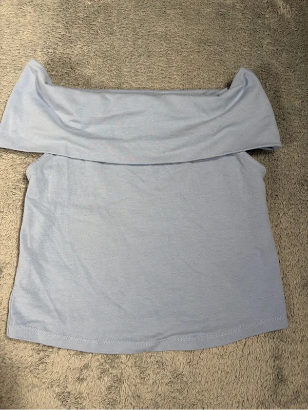 Aerie chill up Off-Shoulder Top medium blue - Image 6