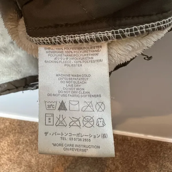 Burton women's brown fleece lined hooded jacket coat layering warm size large - Image 14