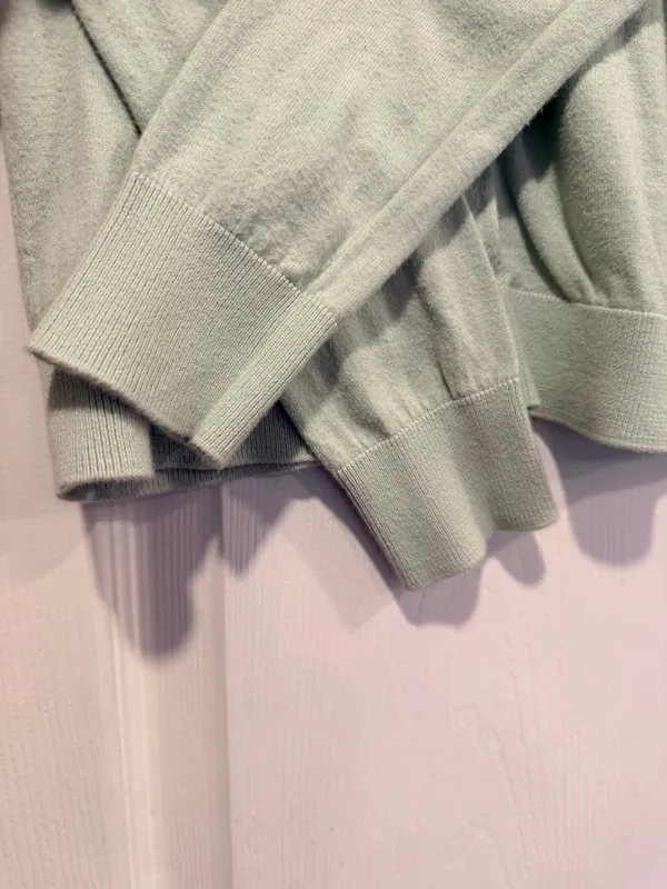 J. Crew Size S Mint Green Cotton Crew Neck Long Sleeve Button Caryn Cardigan - Image 5