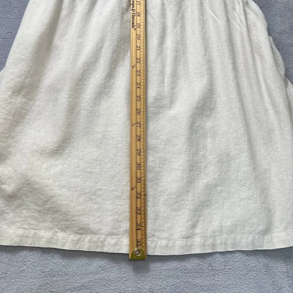 ModCloth Linen Blend Shirt Dress 1X Coastal Soft‎ Girl Minimalist Beige Pockets - Image 10