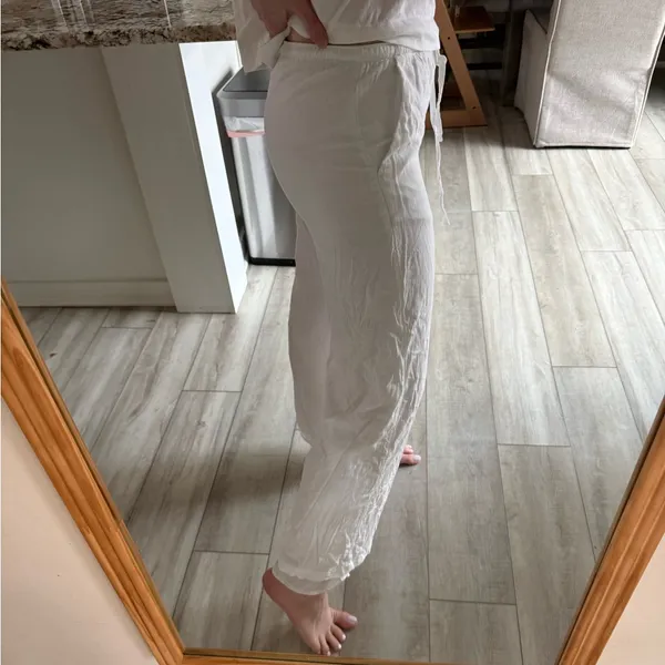 Hollister Adjustable-Rise Wide Leg White Pants Size XS - Image 3
