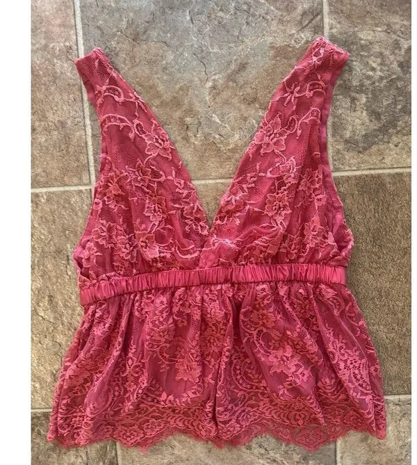Free People Chante Lace Tank Frenchie Kiss Size Small - Image 8