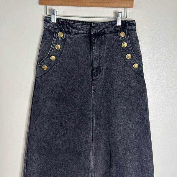 Free market flying tomatoes extreme wide leg dark sailor jeans size 27‎ - Image 3