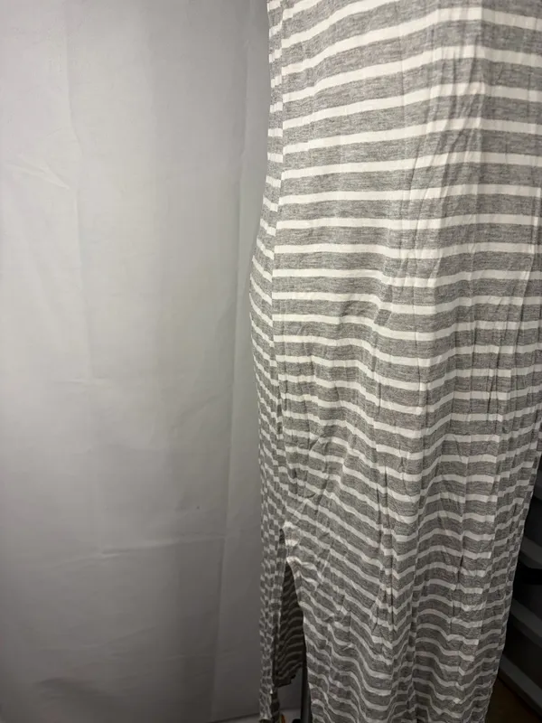 Pink Lily Gray and White Striped Maxi Dress - Image 2