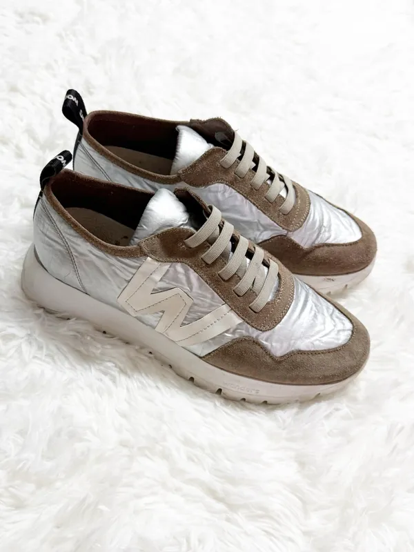 Wonders Women’s Sneakers EU 39 US 8.5 Silver Taupe Suede Platform - Image 7