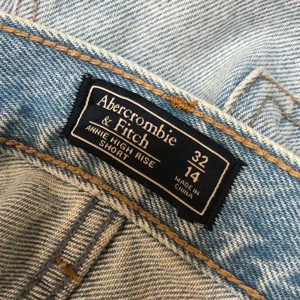 Abercrombie & Fitch Annie High Rise Distressed Denim Shorts - Image 6