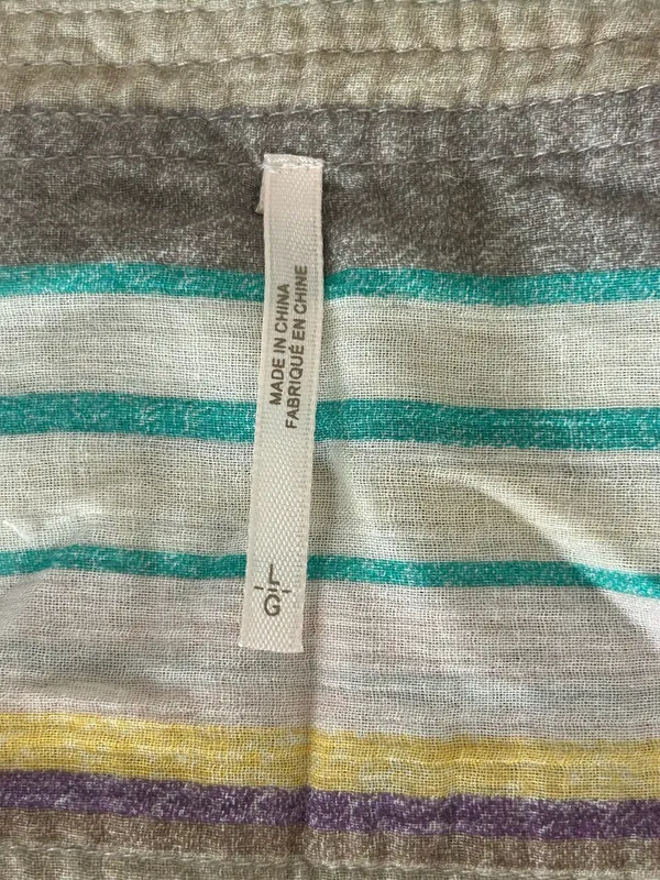 Free People Striped Cotton Button-Front Women's Top Large - Image 6
