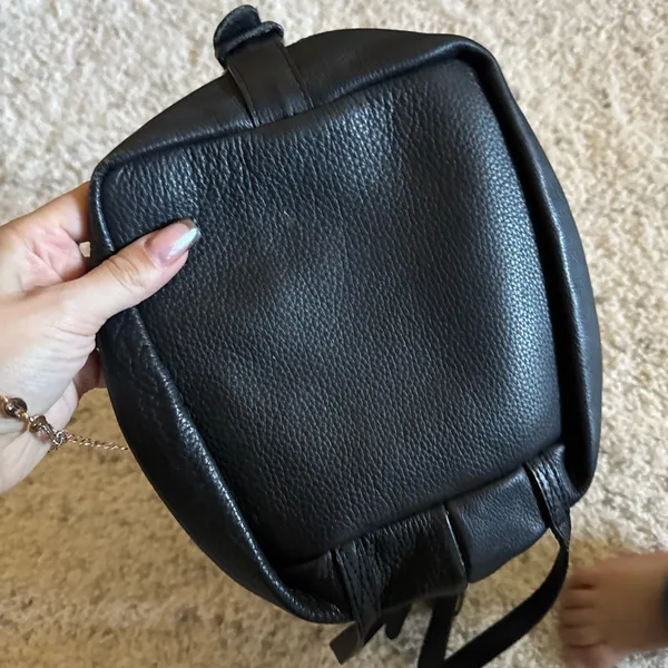 Free People‎ Serena Suede Slouchy Backpack One Size Forest Green - Image 5