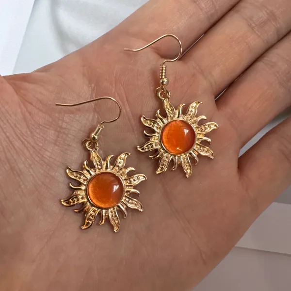 Sunflower Dangle Drop Earrings for Women Gold - Image 4