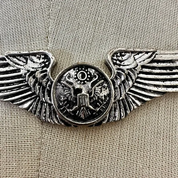 Gypsy Soule Winged Eagle Statement Necklace – WWII Silver - Image 3