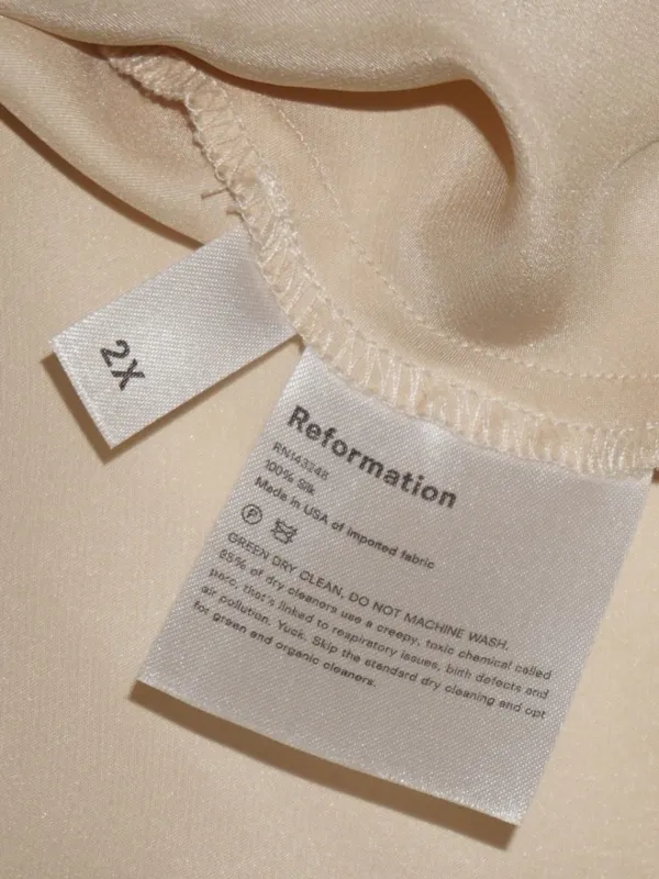 Reformation Champagne 100% Silk Tank Top Size: 2X Neutral Adjustable Straps - Image 7