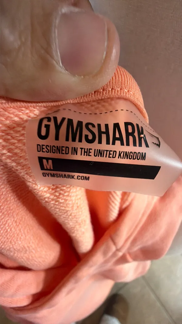 Gymshark Coral Pink Cropped Hoodie - Image 7
