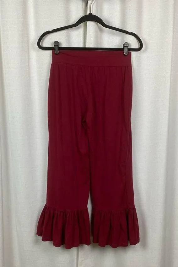 Matilda Jane Burgundy Red Big Ruffle Bottom Pants Sz.S - Image 8