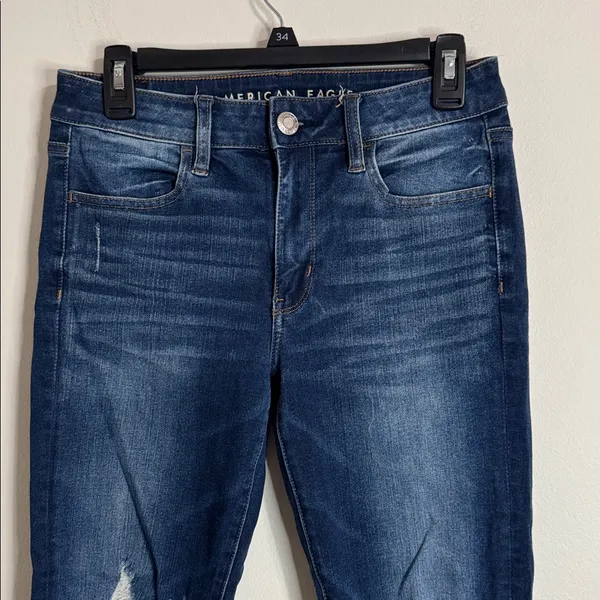 American Eagle 360NE(X)T Level Stretch Hi-Rise Jegging Jeans Distressed size 6 - Image 3