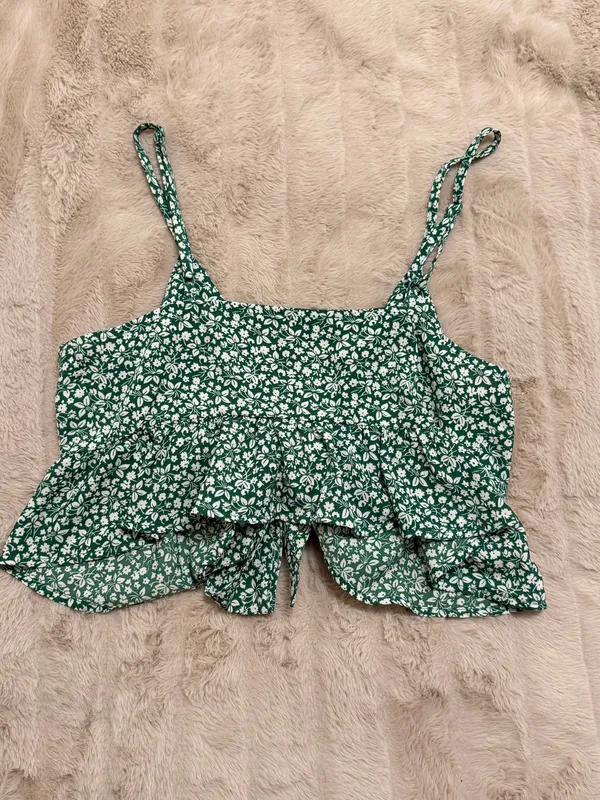 SheIn Flowed printed front tie top - Image 2