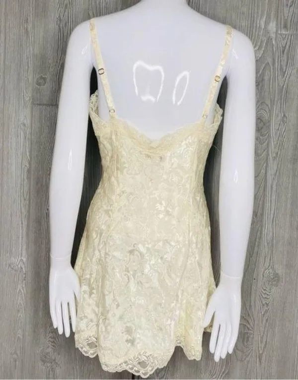 Nwt Vintage white & gold label Victoria secret lace teddy nightgown lingerie - Image 5