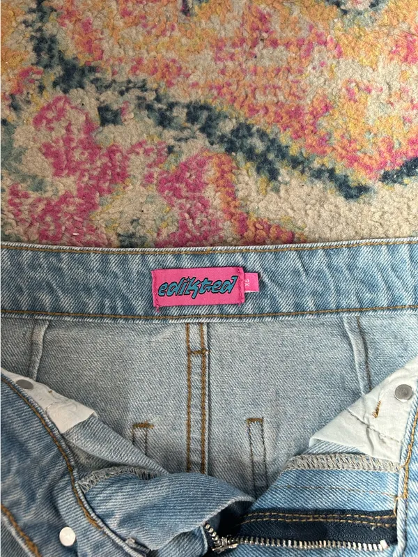 Edikted Mini Denim Skirt - Image 2