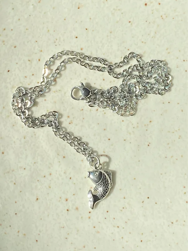Handmade fully stainless steel koi fish simple necklace🌀🐟 - Image 3