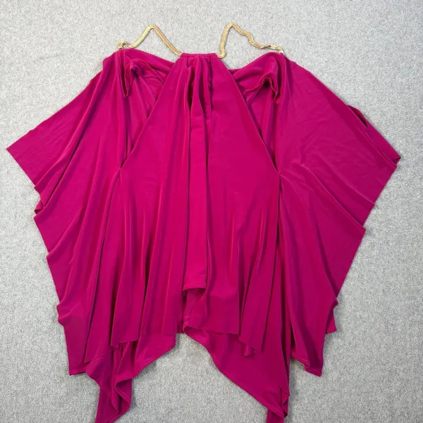 EXPRESS Women's Small Fuchsia Draped Asymmetrical Cowl Neck Metallic Halter - Image 5