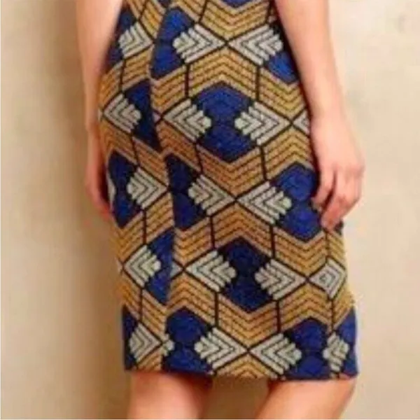 Anthropologie Maeve Kanara Pencil Skirt Geometric Textured Print Size‎ 2P - Image 3