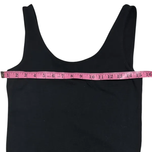 Old Navy Women's Black Closure Detail Sleeve Round Neck Bodysuit Sz M - Image 4