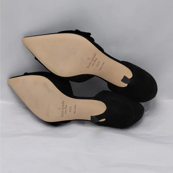 Kate Spade Pumps Size 8.5 Black Suede Coquette Quiet Luxury Heels Wedding Party - Image 8