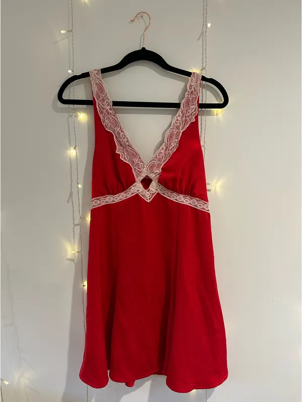 Red Slip Dress Wild Fable Satin - Image 2