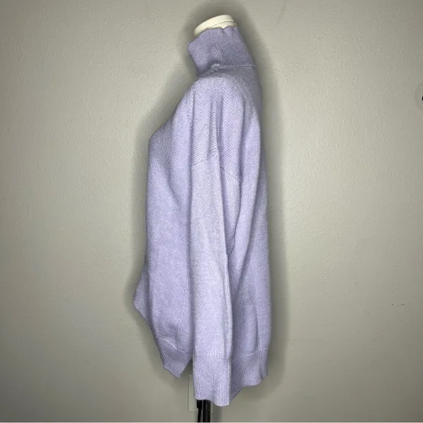 Maeve Anthropologie Lilac Crystal Mock Neck Tunic Sweater Stretch Knit - Image 5