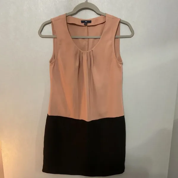 Gap Women Dress Sleeveless Colorblock Peach Black Size 0 - Image 3