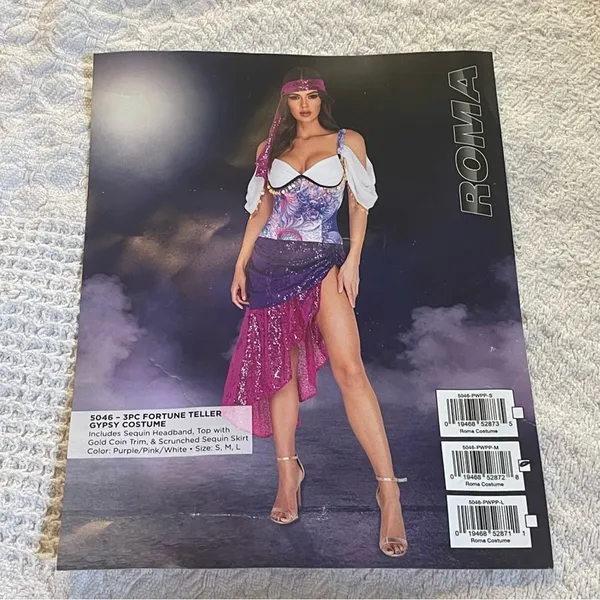 NEW Roma Fortune Teller Gypsy Costume Size Medium - Image 3