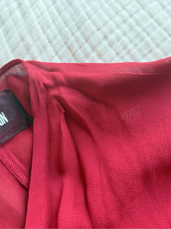 Reformation Winslow Red Wrap Maxi Dress with Tie Waist - Image 7