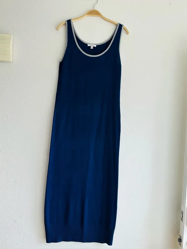 Skinnygirl Navy Tank Maxi Dress with White Trim - Image 2