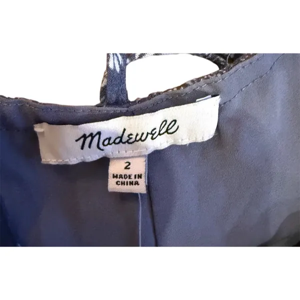Madewell Womens NWT Blue Floral Midi Sundress Spaghetti Straps Button size 2 - Image 8