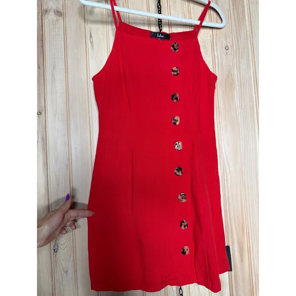 NWT Lulus Mini Dress Navy Blue & Red Sleeveless Button Casual Bundle Size S - Image 5