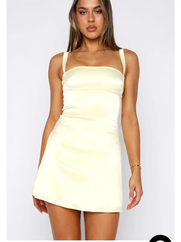 WHITE FOX Just A Girl Mini Dress Lemon, S - Image 2